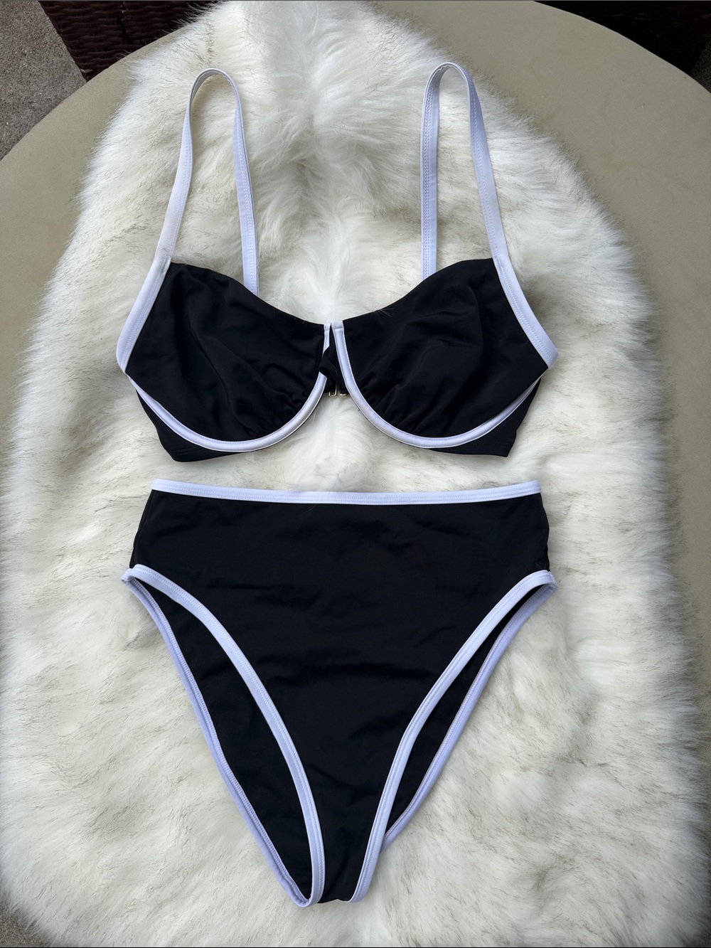 Shade & Shore Black and White High-Waist Bikini from Target